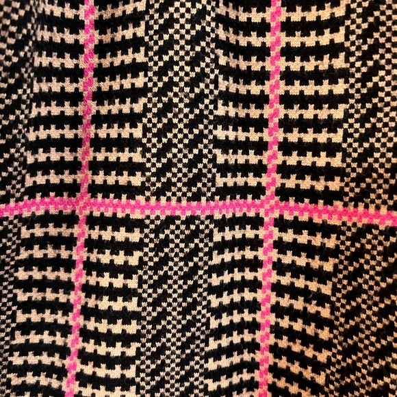 Women's Pink and Black Plaid Coat Jacket Size M - Picture 5 of 7